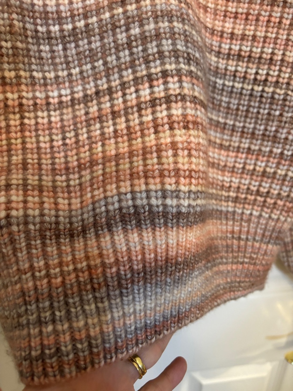 Altar'd State Striped Crewneck Sweater in Pink and Brown Size Med EUC - Picture 3 of 8